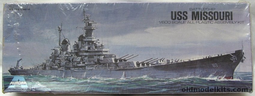 Aurora 1/600 USS Missouri BB-63 Battleship, 723 plastic model kit